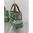Dior Dioriviera Lady D-Lite Medium Bag Raffia con ricamo Toile de Jouy Sauvage verde