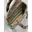Dior Dioriviera Lady D-Lite Medium Bag Raffia con ricamo Toile de Jouy Sauvage verde