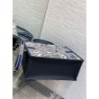 Dior Media Book Tote Bag con Tracolla Blu Ricamo Toile de Jouy Sauvage