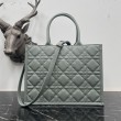 Dior Medium Book Tote Bag con tracolla Grigio Macrocannage