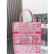 Dior Medium Dioriviera Book Tote Pink Toile de Jouy Embroidery