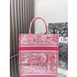 Dior Medium Dioriviera Book Tote Pink Toile de Jouy Embroidery
