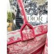Dior Medium Dioriviera Book Tote Pink Toile de Jouy Embroidery