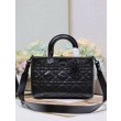 Dior Medium Lady D-Sire My ABCDior Bag Black Crinkled Calfskin