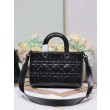 Dior Medium Lady D-Sire My ABCDior Bag Black Crinkled Calfskin