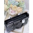 Dior Medium Lady D-Sire My ABCDior Bag Black Crinkled Calfskin