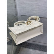 Dior Mini Book Tote Bag con Tracolla Bianca Macrocannage Pelle di Vitello Dior Mini Book Tote Bag con Tracolla Bianca Macrocannage Pelle di Vitello