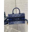 Dior Mini Book Tote con Tracolla Blu Denim Oblique Jacquard