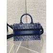 Dior Mini Book Tote con Tracolla Blu Denim Oblique Jacquard