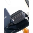 Dior Mini Rider 2.0 Borse Replica a tracolla con cerniera Nero Oblique con Nero