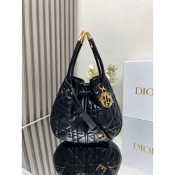 Dior Nolita Media Borsa Nera Macrocannage Pelle di Agnello