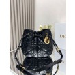 Dior Nolita Media Borsa Nera Macrocannage Pelle di Agnello