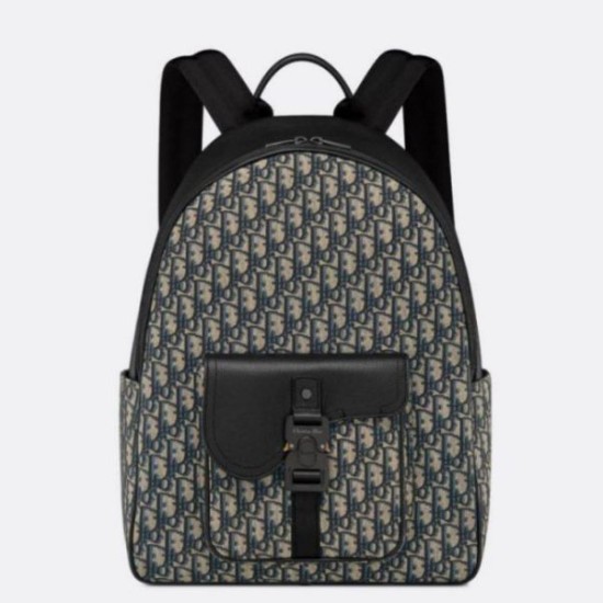 Dior Saddle Zaino con cerniera Beige Oblique Jacquard
