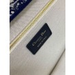 Dior Small Book Tote Bag con tracolla Toile de Jouy Sauvage Embroidery con pelle di vitello blu
