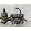 Dior Small CD Signature Vanity Case Blue Oblique Jacquard
