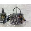 Dior Small CD Signature Vanity Case Blue Oblique Jacquard
