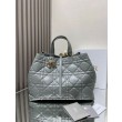 Dior Toujours Grande Borsa Grigio Macrocannage Pelle di Vitello