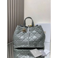Dior Toujours Grande Borsa Grigio Macrocannage Pelle di Vitello