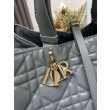 Dior Toujours Grande Borsa Grigio Macrocannage Pelle di Vitello