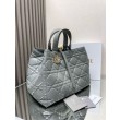 Dior Toujours Grande Borsa Grigio Macrocannage Pelle di Vitello