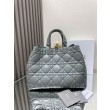 Dior Toujours Grande Borsa Grigio Macrocannage Pelle di Vitello