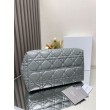 Dior Toujours Grande Borsa Grigio Macrocannage Pelle di Vitello