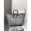 Dior Toujours Grande Borsa Grigio Macrocannage Pelle di Vitello