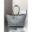Dior Toujours Grande Borsa Grigio Macrocannage Pelle di Vitello