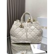 Dior Toujours Grande Borsa Macrocannage Pelle di Vitello Bianca