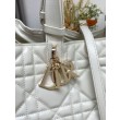 Dior Toujours Grande Borsa Macrocannage Pelle di Vitello Bianca