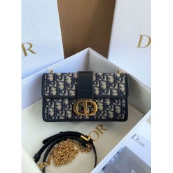 Borsa Dior 30 Montaigne East-West con catena Jacquard obliquo blu Borsa Dior 30 Montaigne East-West con catena Jacquard obliquo blu
