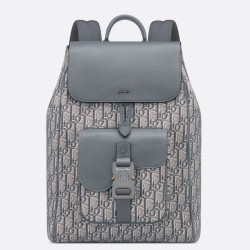 Replica Perfette Zaino Dior Saddle con Patta Jacquard Grigio Obliquo imitazioni