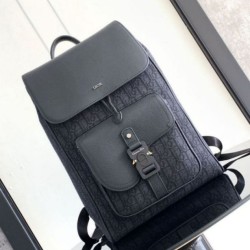 Dior Saddle Zaino con patta Nero Oblique Jacquard Replica qualità specchio Replica Perfette Dior Saddle Zaino con patta Nero Oblique Jacquard imitazioni
