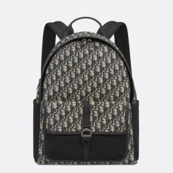 Dior 8 Backpack Beige and Black Dior Oblique Jacquard