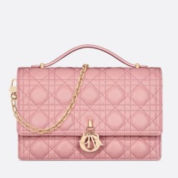 Replica Perfette Borsa Dior Miss Dior con manico superiore Melocoton Rosa Cannage Agnello imitazioni