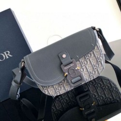 Borsa Dior Mini Saddle Messenger Grigio Obliquo Jacquard e pelle di vitello Replica qualità specchio Replica Perfette Borsa Dior Mini Saddle Messenger Grigio Obliquo Jacquard e pelle di vitello imitazioni