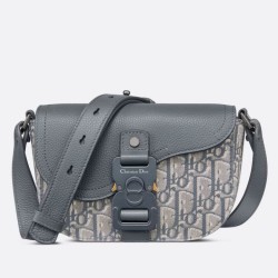 Replica Perfette Borsa Dior Mini Saddle Messenger Grigio Obliquo Jacquard e pelle di vitello imitazioni