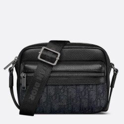 Replica Perfette Dior Mini Rider 2.0 Borse  a tracolla con cerniera Nero Oblique con Nero imitazioni