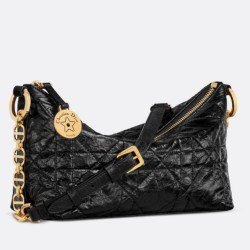 Replica Perfette Bora Pari all'originale replica hobo Dior Diorstar con catena Pelle di vitello stropicciata nera imitazioni
