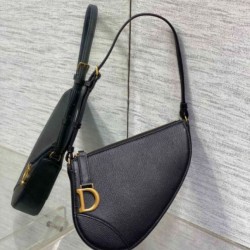 Dior Saddle Rodeo Pouch Pelle di Capra Nera Replica qualità specchio Replica Perfette Dior Saddle Rodeo Pouch Pelle di Capra Nera imitazioni