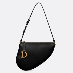 Replica Perfette Dior Saddle Rodeo Pouch Pelle di Capra Nera imitazioni