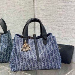 Borse Replica Dior Toujours media Blue Denim Oblique Jacquard qualità specchio Replica Perfette Borse Dior Toujours media Blue Denim Oblique Jacquard imitazioni