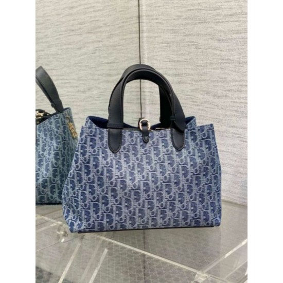 Borse Replica Dior Toujours media Blue Denim Oblique Jacquard qualità specchio Replica Perfette Borse Dior Toujours media Blue Denim Oblique Jacquard imitazioni