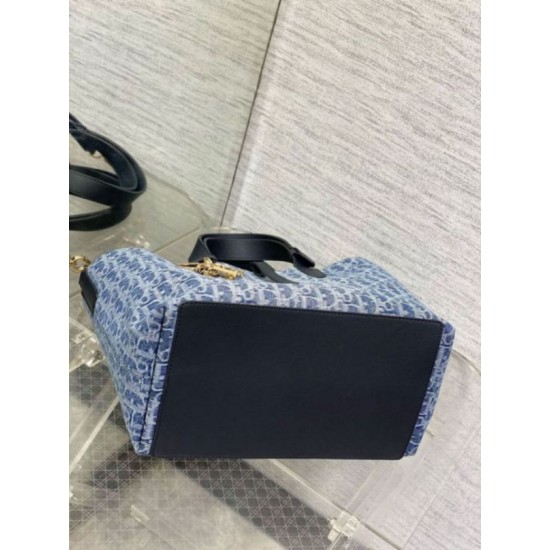 Borse Replica Dior Toujours media Blue Denim Oblique Jacquard qualità specchio Replica Perfette Borse Dior Toujours media Blue Denim Oblique Jacquard imitazioni