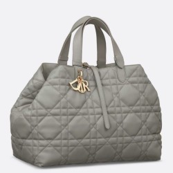Dior Toujours Grande Borsa Grigio Macrocannage Pelle di Vitello
