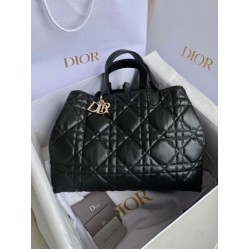 Borse Firmate Replica grande Dior Toujours Pelle di vitello Macrocannage nera Borse Firmate Replica grande Dior Toujours Pelle di vitello Macrocannage nera
