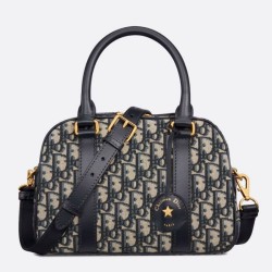 Replica Perfetta bowling media Dior D-Vibe Bowling  Perfetta media Jacquard blu obliquo