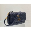 Pouch Dior Caro Pelle di vitello Cannage nera