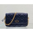 Pouch Dior Caro Pelle di vitello Cannage nera