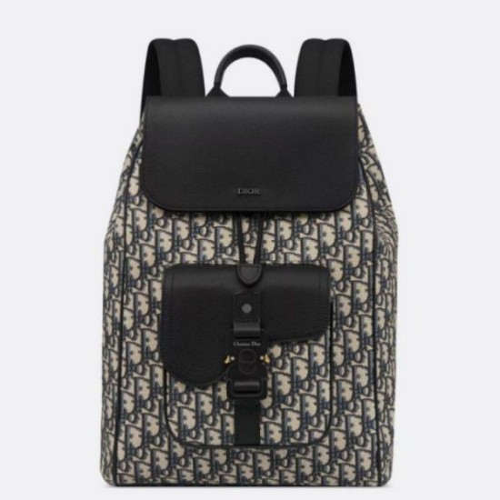 Zaino Dior Saddle con Patta Jacquard Beige Obliquo